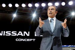 In this Oct. 28, 2015, file photo, Nissan Motor Co. Chief Executive Carlos Ghosn delivers a speech during the Japanese automaker's presentation at the Tokyo Motor Show in Tokyo. Ghosn, who leads Nissan and Renault, has tapped Hiroto Saikawa, a veteran Japanese executive at Nissan, to replace him as chief executive at the Japanese automaker, although Ghosn will stay on as chairman. Nissan, based in Yokohama, made the announcement in a statement Thursday, Feb. 23, 2017. The appointment, effective April 1, will be up for shareholders' approval in June.