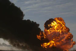 In this Dec. 30, 2013 file photo, a fireball goes up at the site of an oil train derailment in Casselton, N.D. The National Transportation Safety Board is set to release the cause of the 2013 oil train derailment in eastern North Dakota. The accident happened when a train carrying soybeans derailed in front of an oil tanker train near the small town of Casselton. It caused a series of explosions and the evacuation of about 1,400 residents, but no one was hurt.