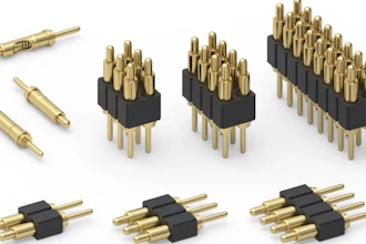 The new through-hole version of 2-mm pitch spring-loaded connectors from Mill-Max.