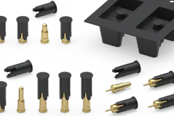 Mill-Max's new spring-loaded pins with removable pick and place caps for automated assembly.