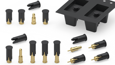 Mill-Max's new spring-loaded pins with removable pick and place caps for automated assembly.