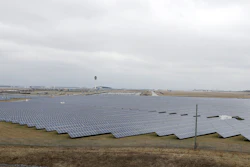 The solar farm at the Indianapolis International Airport is pictured, Wednesday, Feb. 8, 2017, in Indianapolis. Duke Energy and other utilities are backing measures in the Indiana Legislature and several other states that would eventually end the ability of small operators to produce solar power.