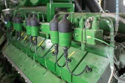 A view of a 16-cylinder generator as seen during a tour inside the Lowell Energy AD Biodigester on Thursday, September 8, 2016, in Lowell, Michigan.