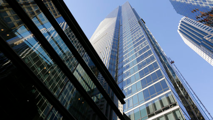 This Sept. 26, 2016 file photo shows the Millennium Tower in San Francisco. The 58-story tower has gained notoriety in recent months as the leaning tower of San Francisco. Lawyers for San Francisco's Millennium Tower homeowners association will hold a news conference Wednesday, March 29, 2017, to announce a lawsuit filed on behalf of their clients.