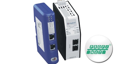 Anybus gateways for PROFINET IRT from HMS Industrial Networks.