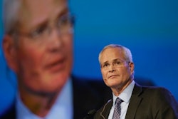 Darren Woods, Exxon Mobil CEO, speaks during CERAWeek at the Hilton Americas, Monday, March 6, 2017, in Houston.