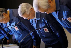 TEPCO executives bowed in a sign of contrition for the Fukushima disaster.