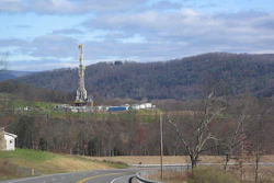 A Marcellus Shale gas drilling tower.