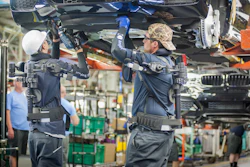 Exoskeleton vest in BMW Group Plant Spartanburg.