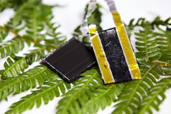 The breakthrough electrode prototype (right) can be combined with a solar cell (left) for on-chip energy harvesting and storage.