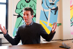 In this March 13, 2017 photo, Scott Heiferman, CEO of Meetup, talks during an interview in New York. The online networking site is partnering with a left-leaning labor union and a former Hillary Clinton aide to roll out a platform for organizing people who oppose President Donald Trump.