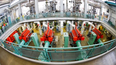 This March 16, 2017 photo shows the sewage pump room at the West Point Treatment Plant in Seattle. The plant is still recovering from a massive equipment failure that crippled operations and caused millions of gallons of raw sewage and untreated runoff to pour into the United States' second largest estuary.