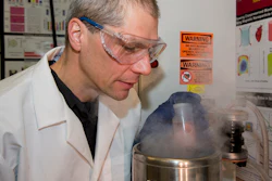 In this photo provided by the University of Minnesota, professor John Bischof works in a lab. Bischof, senior author of the study on deep-freezing donated organs, said: 'we are cautiously optimistic that we're going to be able to get into a kidney or maybe a heart. But we are not, in any way, declaring victory here.'