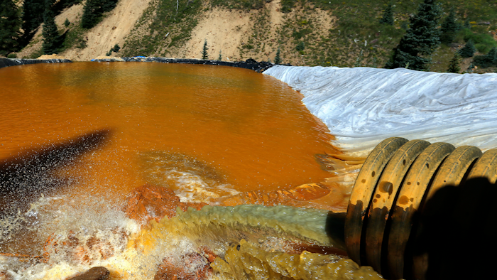 In this file photo, water flows through a series of sediment retention ponds built to reduce heavy metal and chemical contaminants from the Gold King Mine wastewater accident.