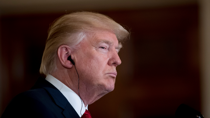 President Donald Trump listens as Italian Prime Minister Paolo Gentiloni speaks during a news conference in the East Room of the White House in Washington, Thursday, April 20, 2017. After a receiving a U.S. intelligence assessment on Russian’s interference in last year’s elections, Trump vowed that he would have a team present him a review of the nation’s cybersecurity efforts within 90 days of taking office. But Thursday was the 90-day mark and no plan has been presented.