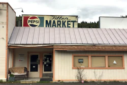 In this April 5, 2017 photo, the Tiller Market stands abandone. Tiller, a dot on a map in remote southwestern Oregon, is for sale for $3.5 million, including the market, and the elementary school is for sale separately for $350,000. A potential buyer has come forward but is remaining anonymous -- and back-up offers are still being accepted.