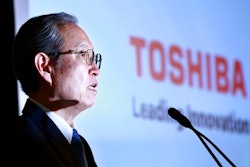 Toshiba Corp. President Satoshi Tsunakawa speaks during a press conference at the company's headquarters in Tokyo, Tuesday, April 11, 2017. Toshiba, whose U.S. nuclear unit Westinghouse Electric Co. has filed for bankruptcy protection, reported unaudited earnings Tuesday and projected a 1.01 trillion yen ($9.2 billion) loss for the fiscal year that ended in March.