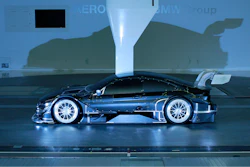Aerodynamic development for 2017 DTM season. BMW M4 DTM model in the BMW Group Aero Lab wind tunnel.