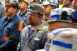 A group of coal miners listen to U.S. Environmental Protection Agency Administrator Scott Pruitt during his visit to Consol Pennsylvania Coal Company's Harvey Mine in Sycamore, Pa., Thursday, April 13, 2017.