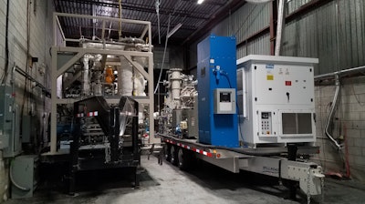 The ACDC soil-scrubber (left) was recently connected to the Tactical Plasma Arc Chemical Warfare Agents Destruction System (right), successfully demonstrating a greater than 99.9999% removal of chemical warfare agent simulants, without creating any hazardous waste by-products.
