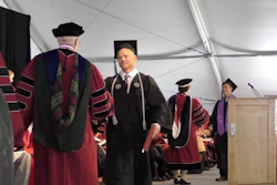 Michael Vaudreuil graduating Worcester Polytechnic Institute with a degree in mechanical engineering.