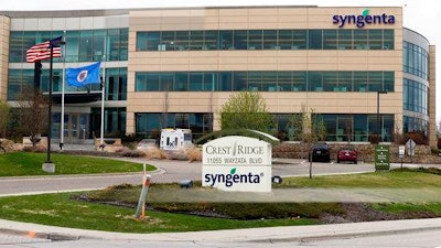 This April 18, 2017 photo shows the suburban Minneapolis headquarters of Syngenta in Minnetonka, Minn. The first lawsuit out of tens of thousands across the country is about to go to trial against Swiss the agribusiness giant Syngenta over its decision to put a genetically engineered corn variety onto the U.S. market before China had approved it.