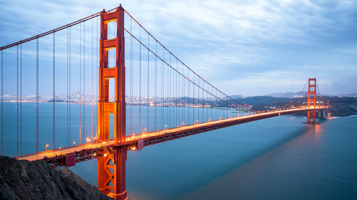 The Golden Gate Bridge is a suspension bridge, meaning it relies on cables and suspenders under tension along with towers under compression to cross a long distance without any intermediate supports.