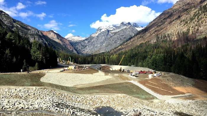 Reclamation work continues on toxic mine tailing piles above Railroad Creek on the Okanogan-Wenatchee National Forest near Holden Village, WA in August, 2016.