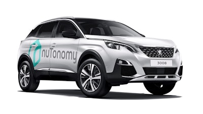 Boston-based nuTonomy says it plans to install its software and specialized sensors into two Peugeot 3008 SUVs this summer.