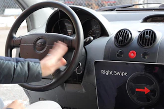 Researchers at Carnegie Mellon University's Human-Computer Interaction Institute have developed a low-cost method of turning a wide variety of surfaces into touchpads, such as this steering wheel.