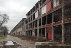 This April 4, 2017 photo shows the vacant Packard car plant on Detroit's east side.