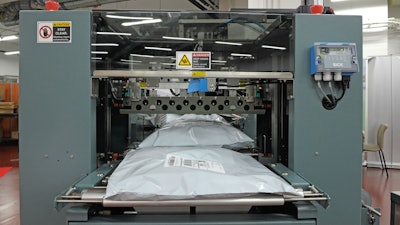 Sealed Air's in-line FloWrap Automated Mailer System creates ready-to-ship, custom-sized polybag packages at a rate of up to 30 packs per minute.