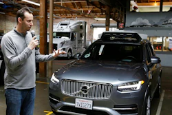 In this Dec. 13, 2016, file photo, Anthony Levandowski, head of Uber's self-driving program, speaks about their driverless car in San Francisco. In an order filed Monday, May 15, 2017, a federal judge ordered Uber to stop using technology that Levandowski downloaded before he left Waymo, the Alphabet Inc. autonomous car arm that was spun off from Google. The order filed Monday in a trade secrets theft lawsuit also forces Uber to return all downloaded materials.