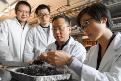 Washington State University Professor Jinwen Zhang with his carbon fiber recycling research team.