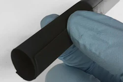 The electroplating method could enable flexible, three-dimensional battery designs. This plated aluminum foil rolled up without cracking.