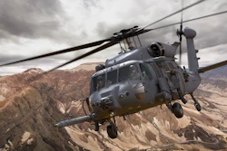 An artist rendering of the Combat Rescue Helicopter, designed by Sikorsky. It will perform critical combat search and rescue and personnel recovery operations for all U.S. military services.