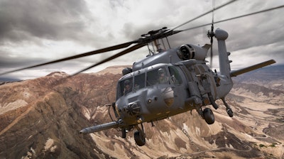 An artist rendering of the Combat Rescue Helicopter, designed by Sikorsky. It will perform critical combat search and rescue and personnel recovery operations for all U.S. military services.