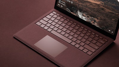 This photo provided by Microsoft shows the company's Surface Laptop, aimed at students. The Surface Laptop is the first Surface device without a detachable keyboard.