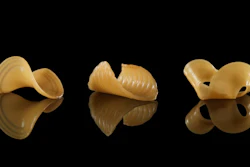 These pasta shapes were caused by immersing a 2-D flat film into water.