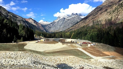 Reclamation work continues on toxic mine tailing piles above Railroad Creek on the Okanogan-Wenatchee National Forest near Holden Village, WA in August, 2016.