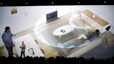 Phil Schiller, Apple's Senior Vice President of Worldwide Marketing, introduces the HomePod speaker at the Apple Worldwide Developers Conference Monday, June 5, 2017, in San Jose , Calif.