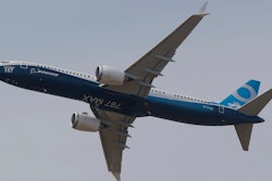 A Boing 737 MAX 9 performs his demonstration flight at Paris Air Show, in Le Bourget, east of Paris, France, Tuesday, June 20, 2017 in Paris. Aviation professionals and spectators are expected at this week's Paris Air Show, coming in, in a thousands from around the world to make business deals.