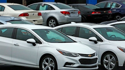Chevrolet cars are on sale at a dealership lot in Pittsburgh.