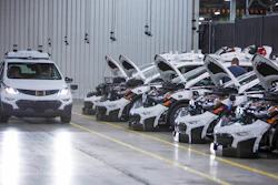 Chevrolet Bolt EV autonomous test vehicles are assembled at General Motors Orion Assembly in Orion Township, Michigan.