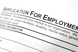 This April 22, 2014, file photo shows an employment application form on a table during a job fair at Columbia-Greene Community College in Hudson, N.Y. On Thursday, June 8, 2017, the Labor Department reports on the number of people who applied for unemployment benefits a week earlier.
