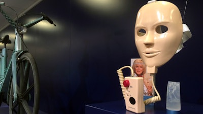 In this photo taken on Thursday, June 1, 2017, a 'Rejuvenique’ electric beauty mask is on display at the Museum of Failure in Helsingborg, Sweden.