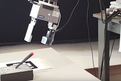 A GelSight sensor attached to a robot's gripper enables the robot to determine precisely where it has grasped a small screwdriver, removing it from and inserting it back into a slot, even when the gripper screens the screwdriver from the robot's camera.