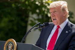 President Donald Trump speaks about the U.S. role in the Paris climate change accord, Thursday, June 1, 2017, in the Rose Garden of the White House in Washington.