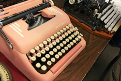 In this April 23, 2017 photo, vintage typewriters are on display at a 'type-in' in Albuquerque, N.M. 'Type-ins' are social gatherings in public places where typewriter fans test different vintage machines. The vintage typewriter is making a comeback with a new generation of fans gravitating to machines that once gathered dust in attics and basements across the country.