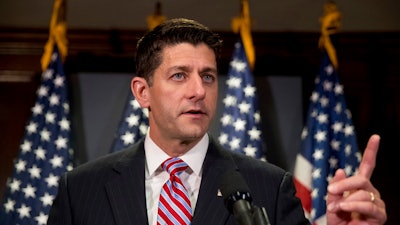 House Speaker Paul Ryan of Wis. speaks at a news conference at the Republican National Committee Headquarters on Capitol Hill in Washington, Tuesday, July 18, 2017. Ryan said he would like to see the Senate 'move on something' after the collapse of GOP plan to repeal and replace the health care law.